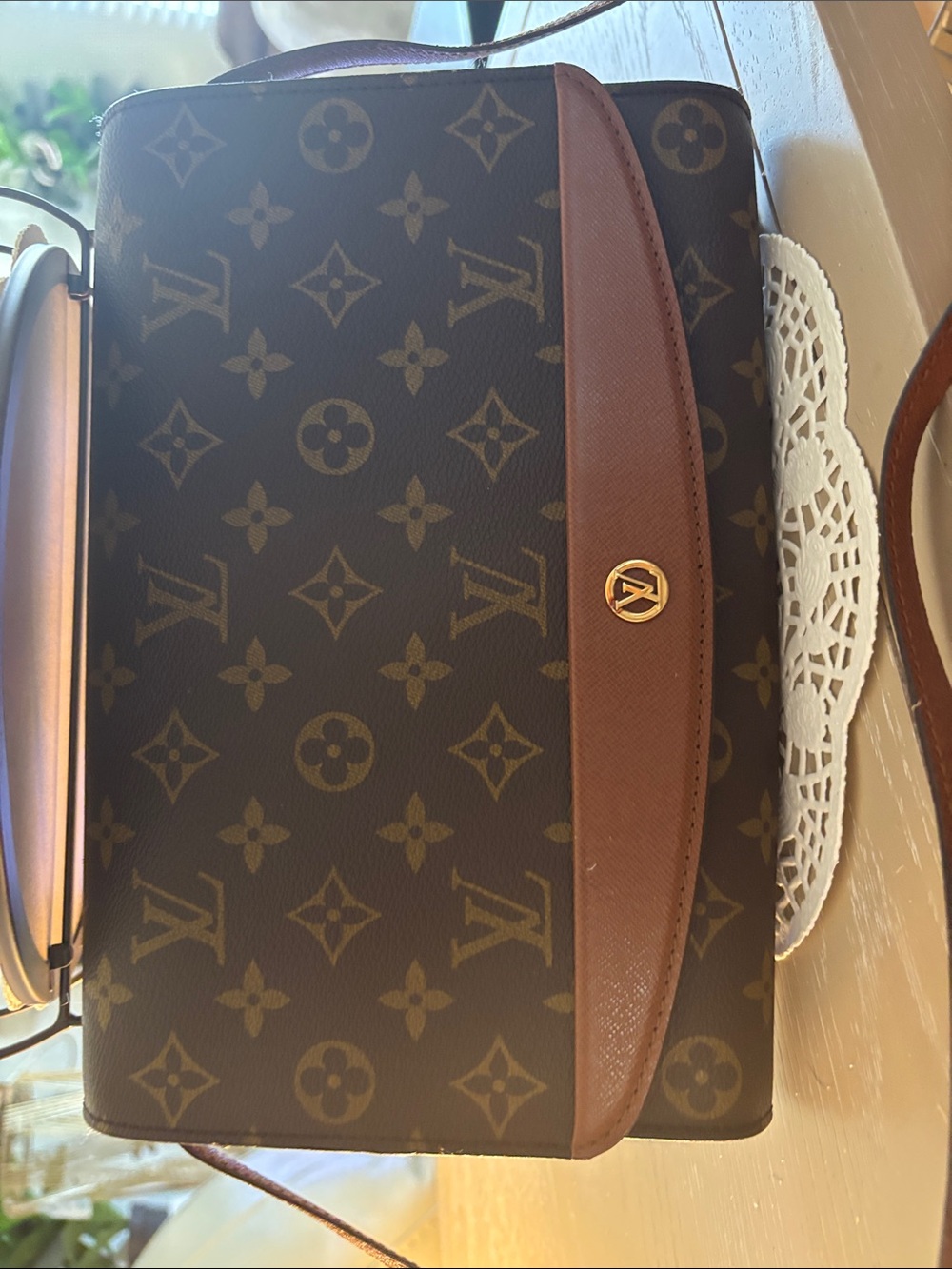 Louis Vuitton Monogram Shoulder Bag in Brown and Gold